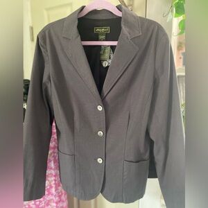 NWT Eddie Bauer Women's Charcoal Plaid Blazer, Size 12